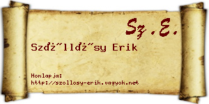 Szőllősy Erik névjegykártya